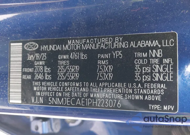 5NMJECAE1PH223076: 42013942