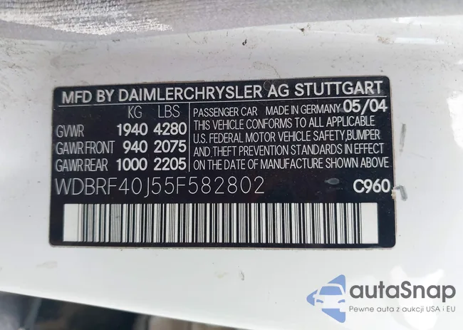 WDBRF40J55F582802: 42014073