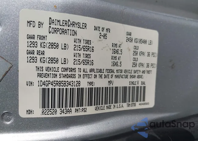 1D4GP45R85B343128: 42014186