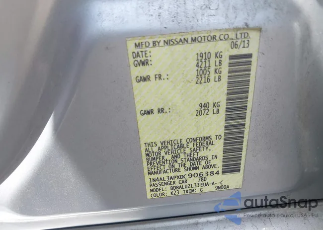 1N4AL3APXDC906384: 42013776