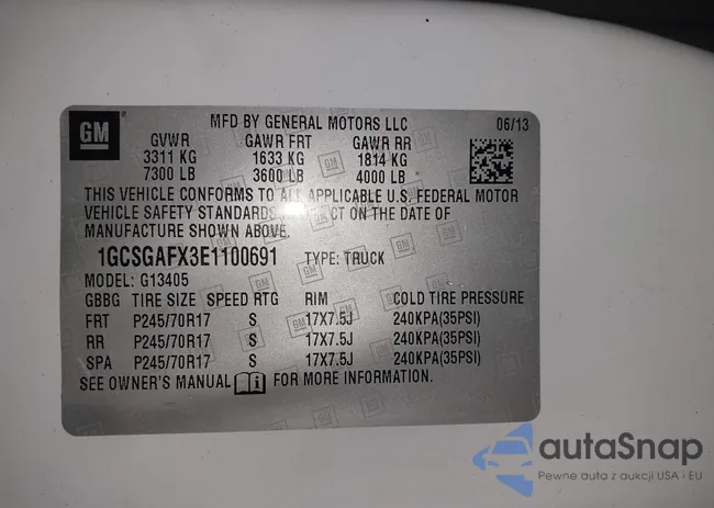 1GCSGAFX3E1100691: 42013801