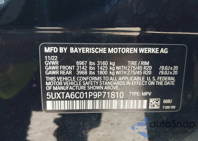 5UXTA6C01P9P71810: 42014507