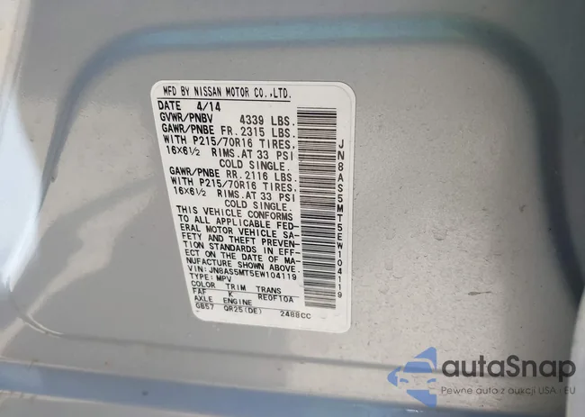 JN8AS5MT5EW104119: 42014555