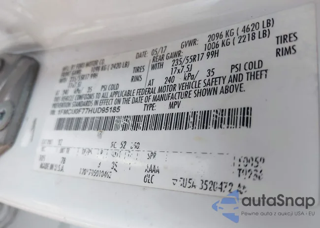 1FMCU0F77HUD95185: 42014858