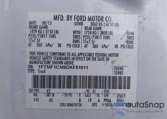 1FTMF1CM9DKF51011: 42015857