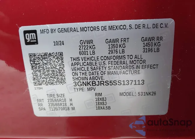 3GNKBJRS5SS137113: 42015946