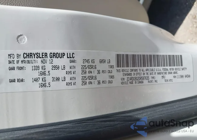 2C4RDGBG2DR587635: 42015947