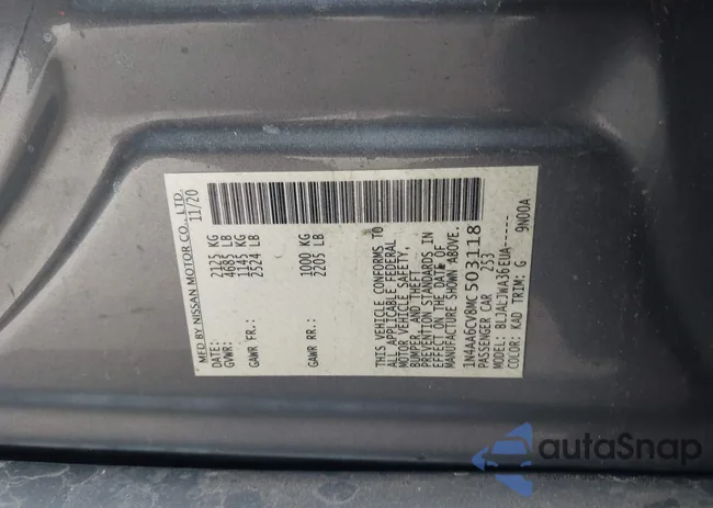 1N4AA6CV8MC503118: 42016094