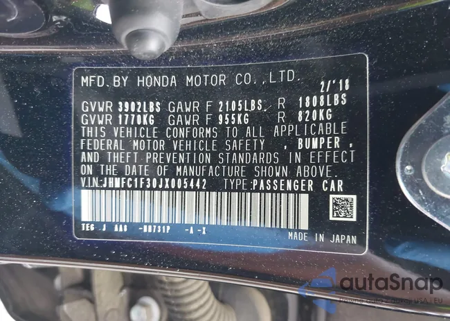 JHMFC1F30JX005442: 42016217