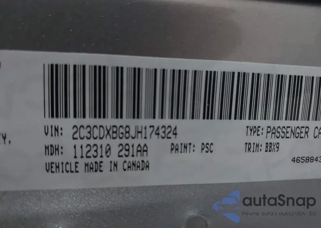 2C3CDXBG8JH174324: 42016291