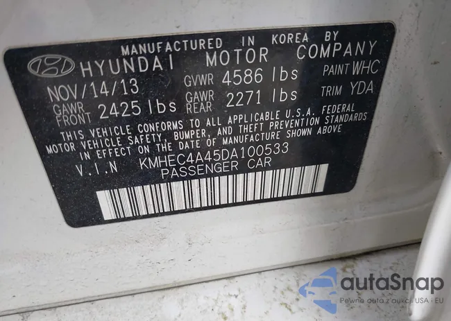 KMHEC4A45DA100533: 42016304