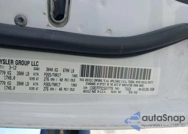 1C6RD7FP3CS247778: 42015726