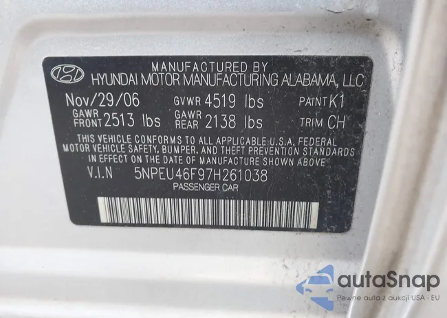 5NPEU46F97H261038: 42016967