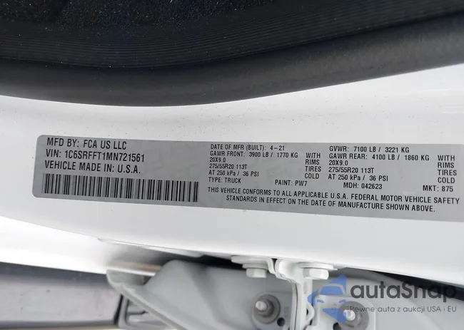 1C6SRFFT1MN721561: 42017023