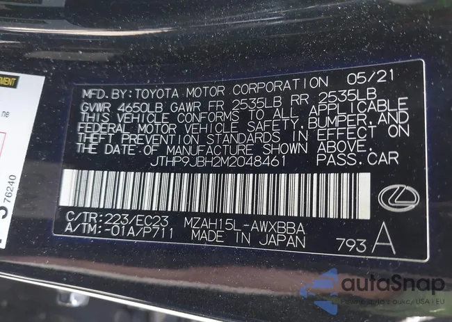 JTHP9JBH2M2048461: 42017871