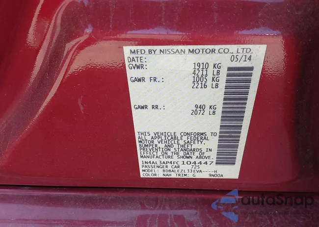 1N4AL3AP4FC104447: 42018206