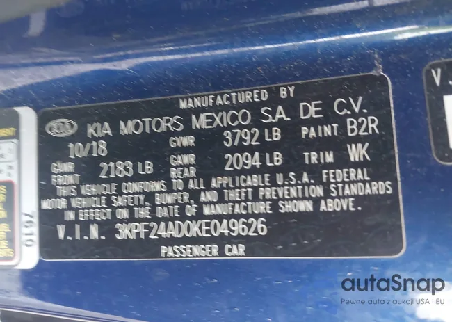 3KPF24AD0KE049626: 42018286