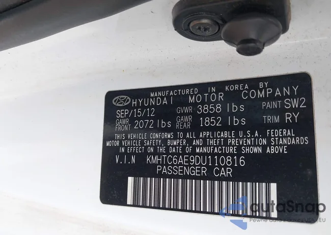 KMHTC6AE9DU110816: 42018445