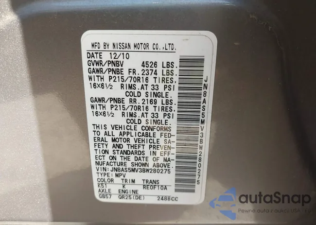 JN8AS5MV3BW280275: 42019353