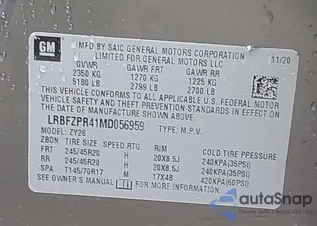 LRBFZPR41MD056959: 42018582