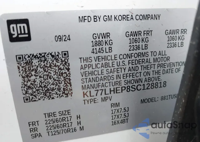 KL77LHEP8SC128818: 42019876