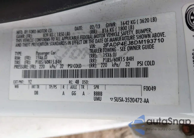 3FADP4EJ8DM193710: 42020003