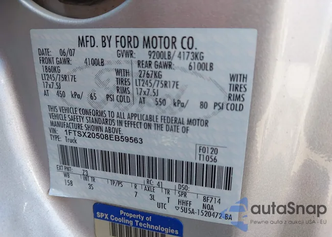 1FTSX20508EB59563: 42020195