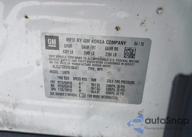 KL7CJTSB2FB186421: 42019756