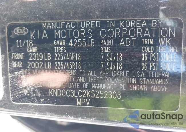 KNDCC3LC2K5252303: 42020470