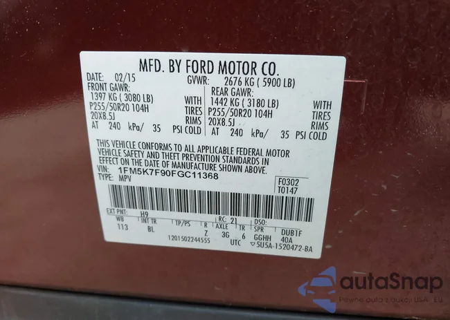 1FM5K7F90FGC11368: 42020709