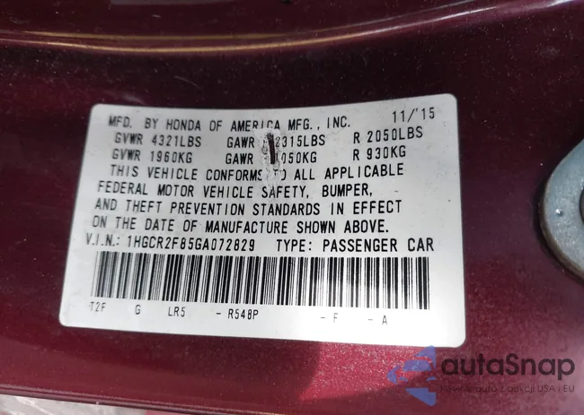 1HGCR2F85GA072829: 42020724