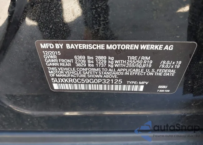 5UXKR0C59G0P32125: 42020755