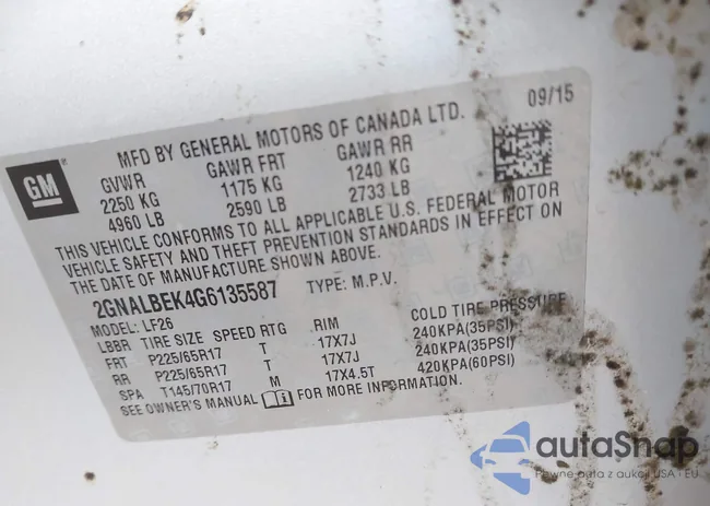 2GNALBEK4G6135587: 42022028