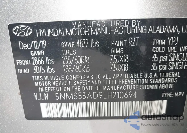 5NMS53AD9LH210694: 42022095