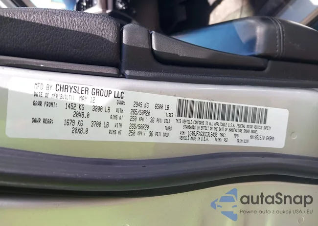 1C4RJFAG3CC313436: 42022115