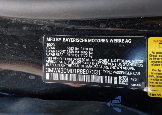 3MW43CM01R8E07331: 42021510