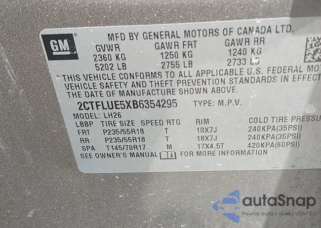 2CTFLUE5XB6354295: 42021546