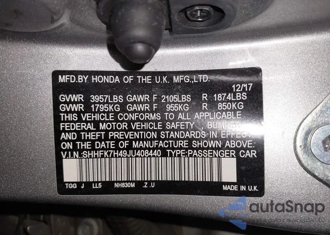 SHHFK7H49JU408440: 42021676