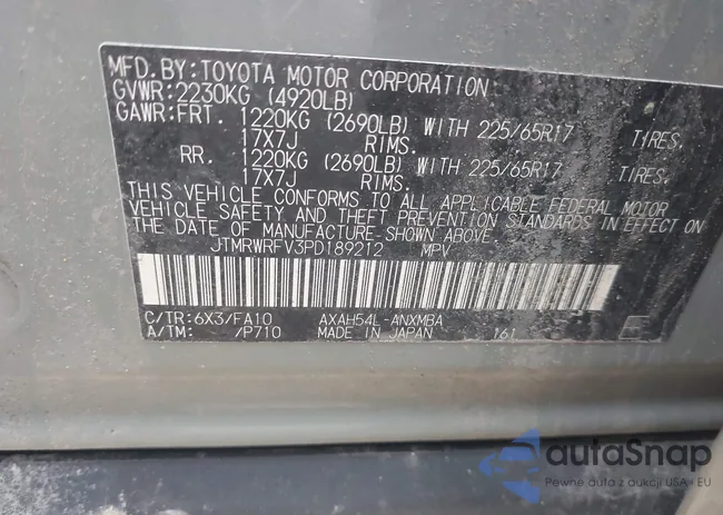 JTMRWRFV3PD189212: 42023060