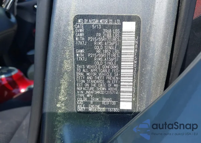 JN8AF5MR3DT215714: 42023085