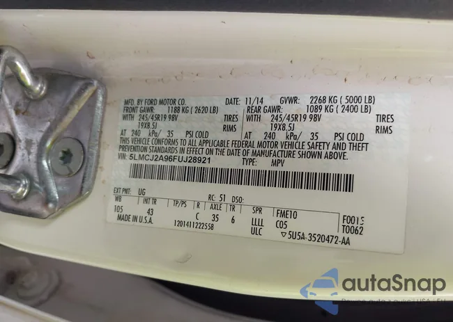 5LMCJ2A96FUJ28921: 42023181