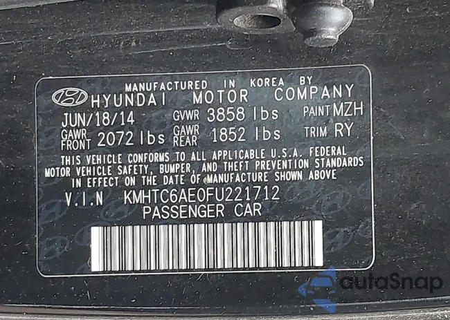 KMHTC6AE0FU221712: 42022490