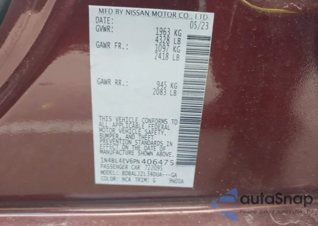 1N4BL4EV6PN406475: 42022515