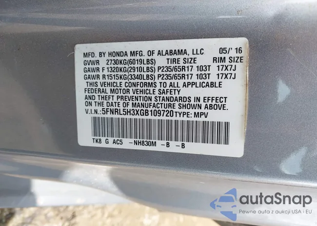 5FNRL5H3XGB109720: 42024013