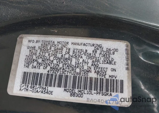 4T3ZF13C7YU288155: 42024115