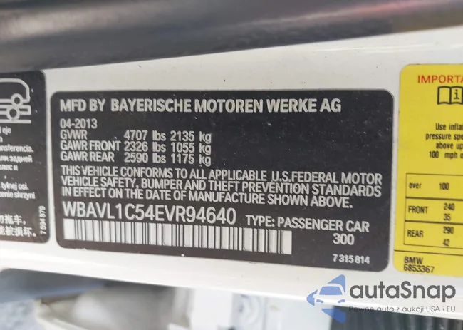 WBAVL1C54EVR94640: 42024714