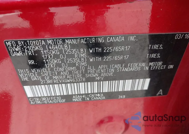 2T3RFREVXGW463378: 42024738