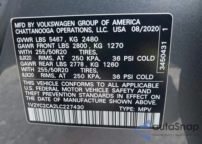 1V2YC2CA2LC227430: 42025881