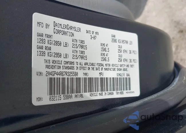 2A4GP44R67R325580: 42026034