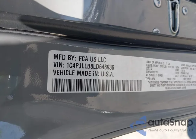 1C4PJLLB8LD648936: 42026366